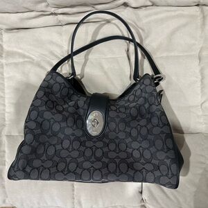 Elegant Black Patterned Handbag